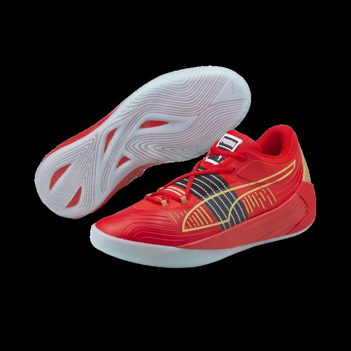 Høyrisiko Red-team Gold Fusion Nitro Basketball Sko Puma På Salg