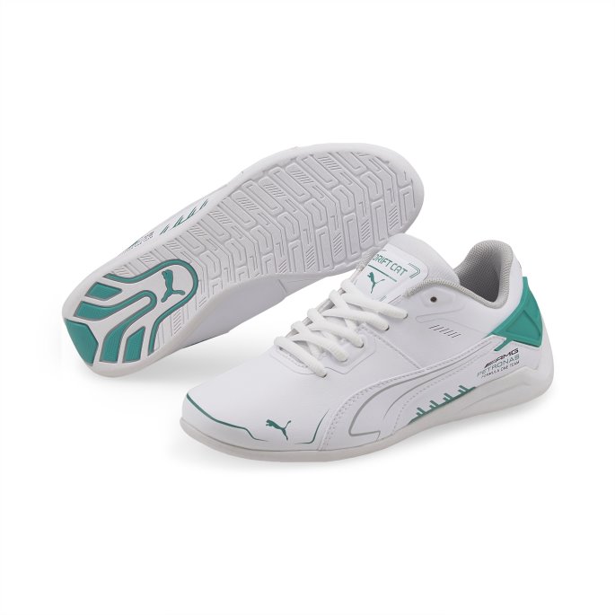 Puma På Tilbud Mercedes F1 Drift Cat Delta Ungdom Motorsport Sko Hvit-spektra Grønn