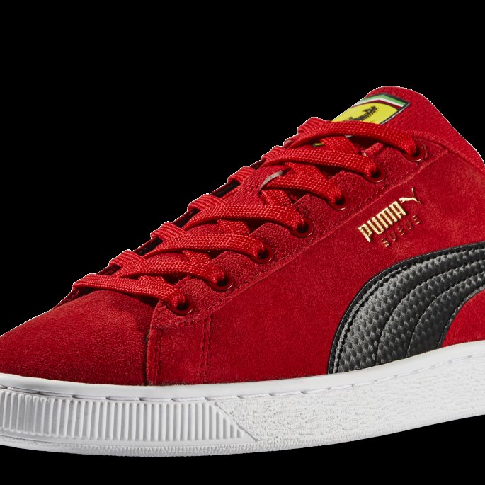Puma På Tilbud Rosso Corsa-svart-hvit Scuderia Ferrari Shield Semsket Skinn Motorsportsko For Menn