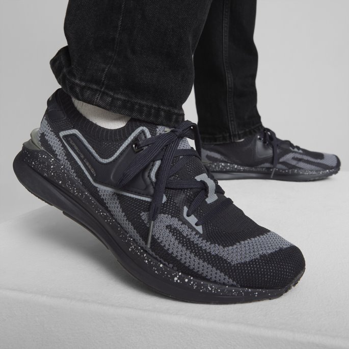 Porsche Design Evoknit Trainer Ii Motorsport Sko Menn Puma På Salg Jet Black-asfalt