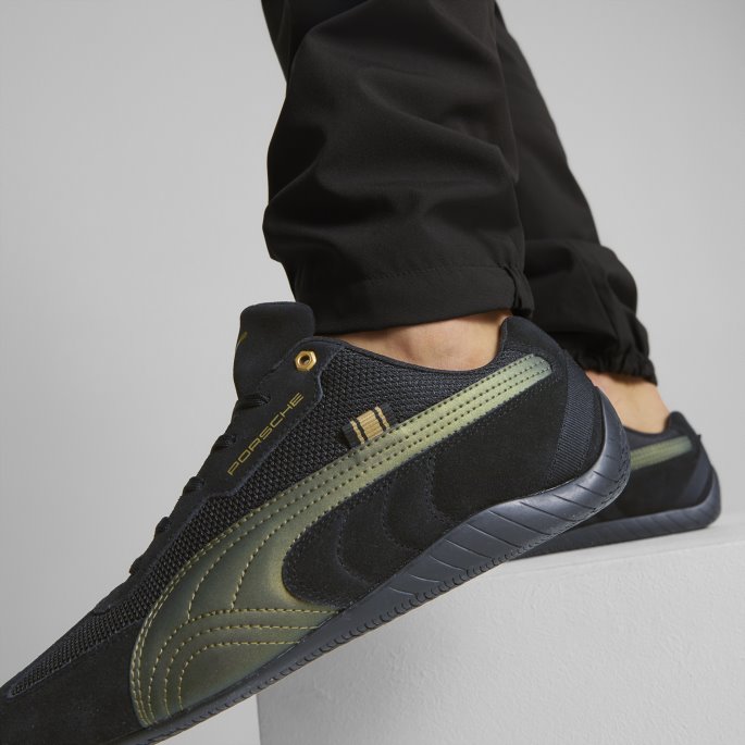Porsche Legacy Metal Energy Speedcat Kjøresko Black-team Gold Puma På Salg