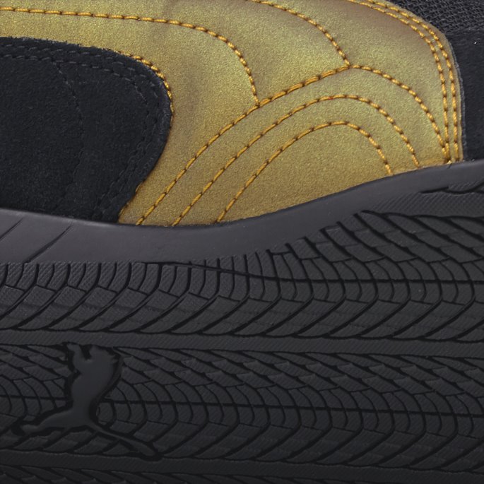 Porsche Legacy Metal Energy Speedcat Kjøresko Black-team Gold Puma På Salg