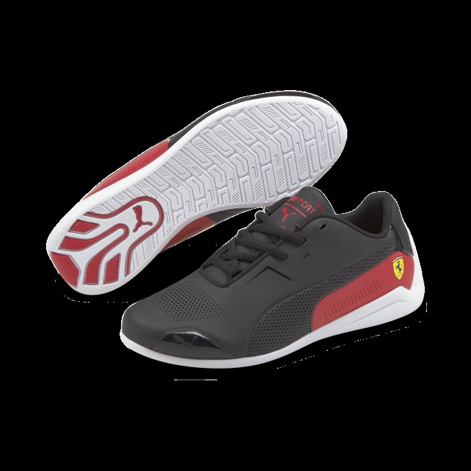 Puma På Tilbud Black-rosso Corsa Scuderia Ferrari Drift Cat 8 Ungdomstrenere