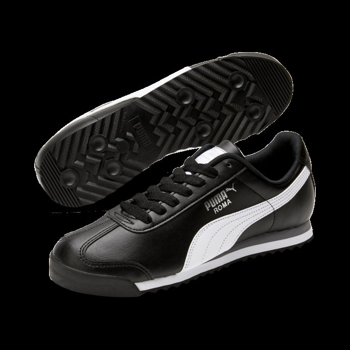 Puma På Tilbud Roma Basic Joggesko Svart-hvit-sølv