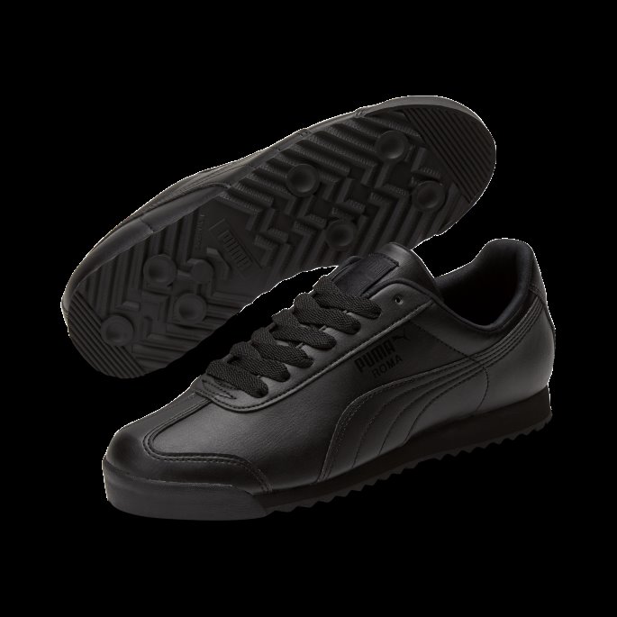 Roma Basic Joggesko Svart-svart Puma På Tilbud