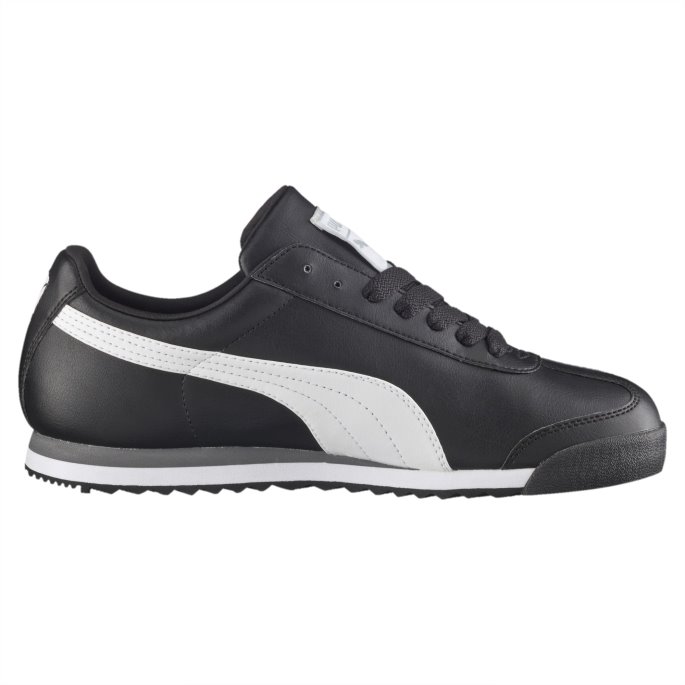 Svart-hvit-sølv Puma På Tilbud Roma Basic Joggesko Store Barn