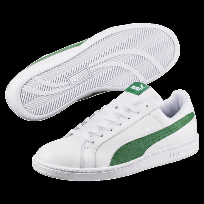 Smash Skinnsko Hvit-verdant Grønn Puma På Salg
