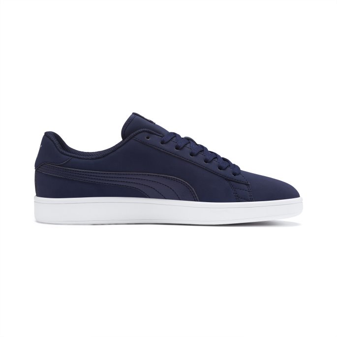 Puma På Tilbud Smash V2 Buck Trainers Peacoat-sølv-hvit
