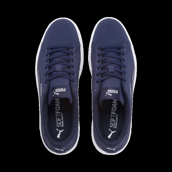 Puma På Tilbud Smash V2 Buck Trainers Peacoat-sølv-hvit