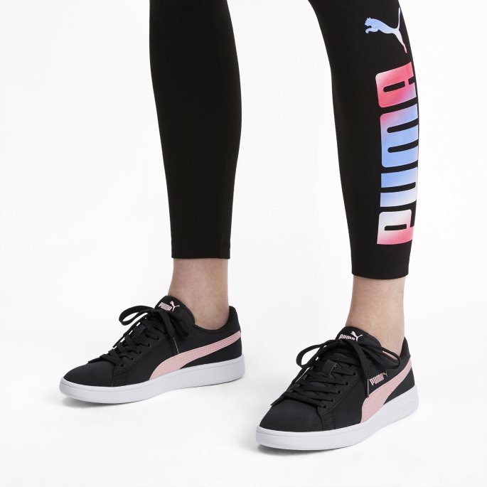 Sort-brude-rosa-hvit Puma På Tilbud Smash V2 Buck Joggesko