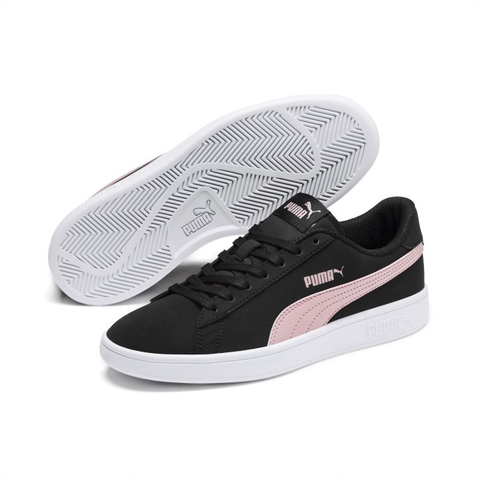 Sort-brude-rosa-hvit Puma På Tilbud Smash V2 Buck Joggesko