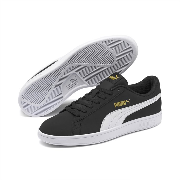 Puma På Salg Smash V2 Buck Trenere Svart-hvit-team Gull