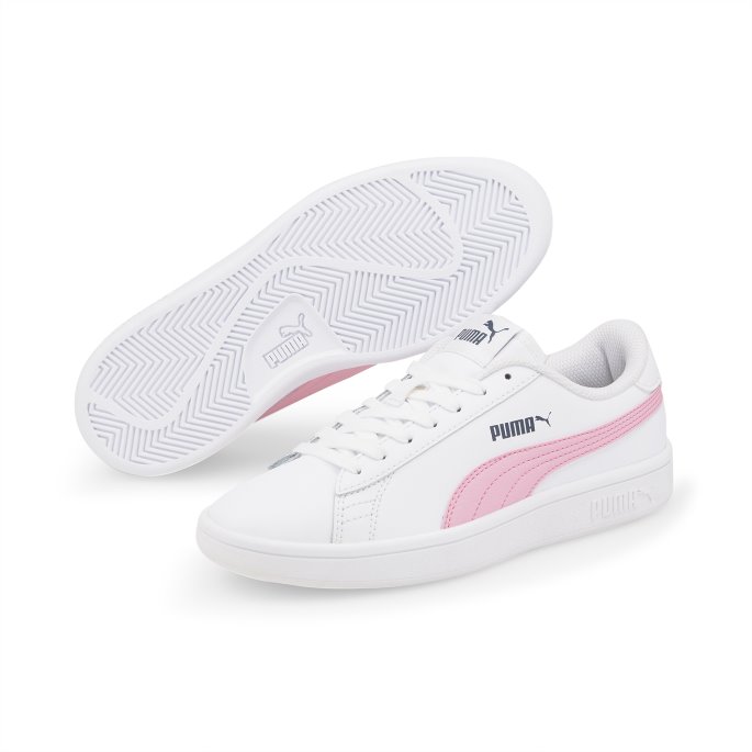 Puma På Tilbud Smash V2 Ungdomstrenere Hvit-prisme Rosa