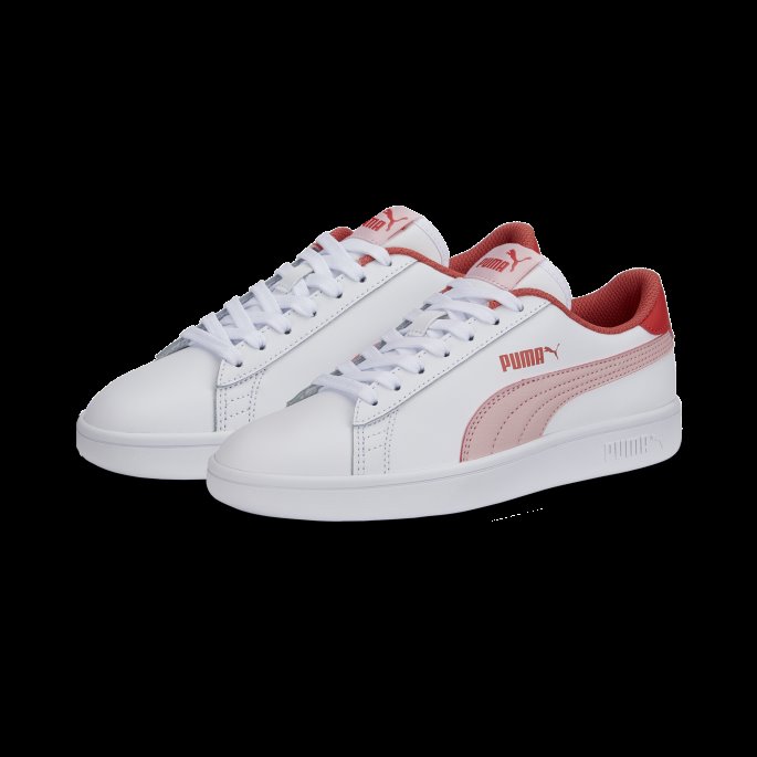 Puma På Tilbud Smash V2 Ungdomstrenere Hvit-mandelblomst-laks
