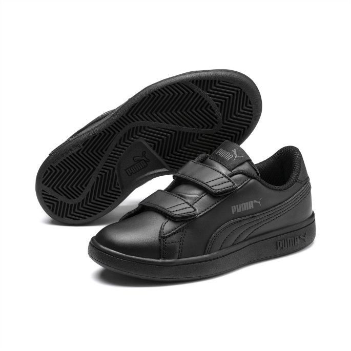 Smash V2 Barnesko Svart-svart Puma På Tilbud