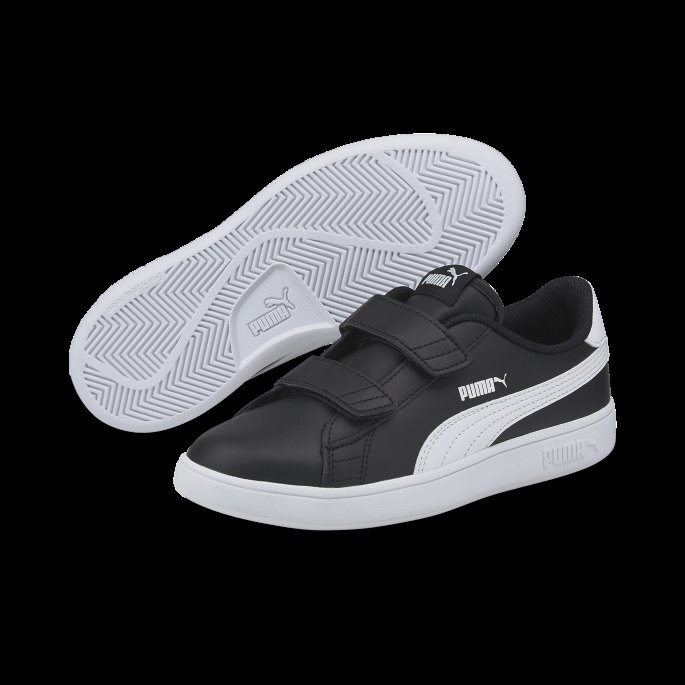 Svart-hvit Smash V2 Barnesko Puma På Tilbud
