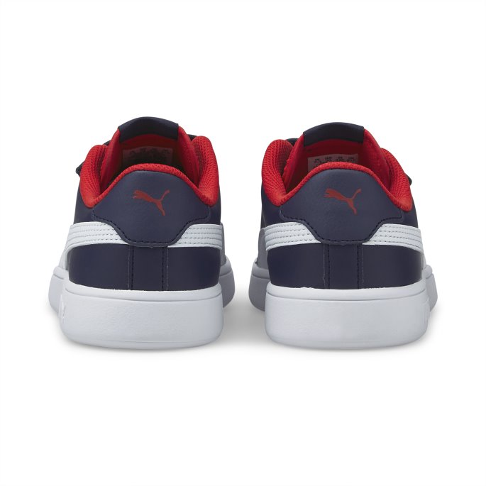 Peacoat-white-high Risk Red Smash V2 Barnesko Puma På Tilbud