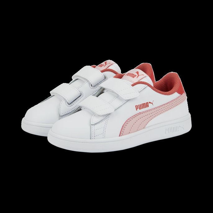Puma På Tilbud Hvit-mandelblomst-laks Smash V2 Barnesko