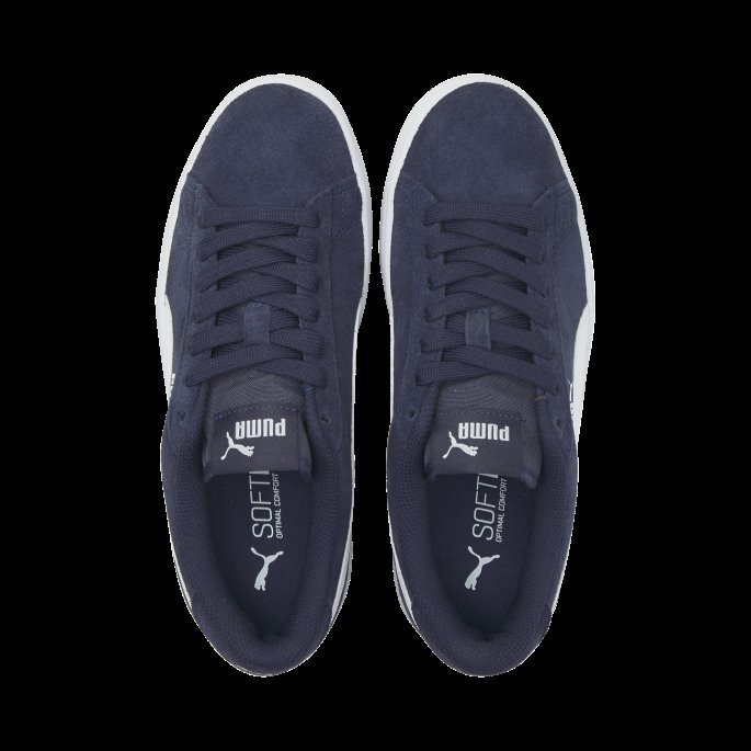 Puma På Tilbud Smash V2 Semsket Jr-sko Peacoat-hvit