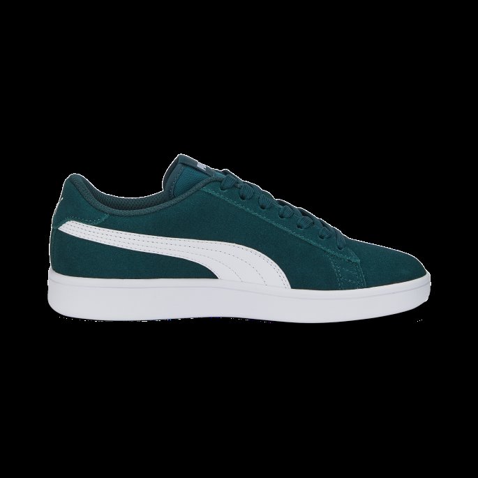 Varsity Grønn-hvit Smash V2 Semsket Sneakers Store Barn Puma På Tilbud