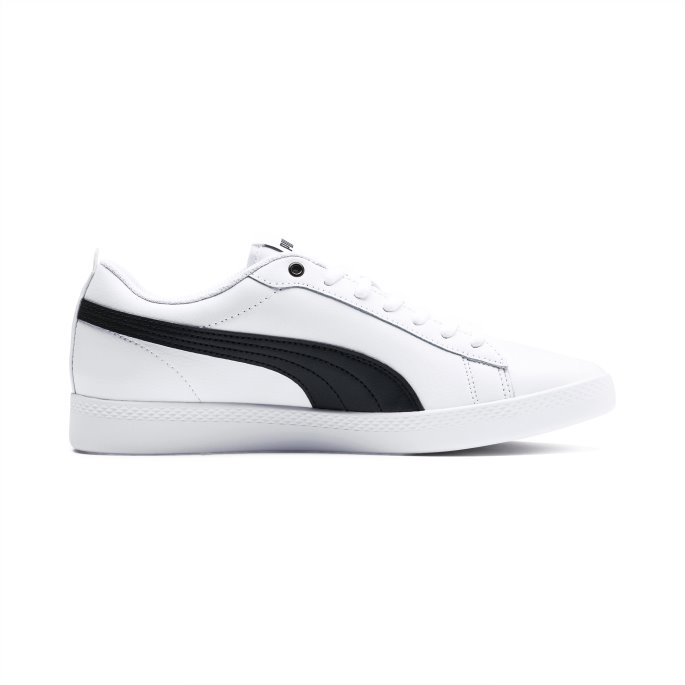 Puma På Tilbud Smash V2 Skinnsko For Dame Hvit-svart