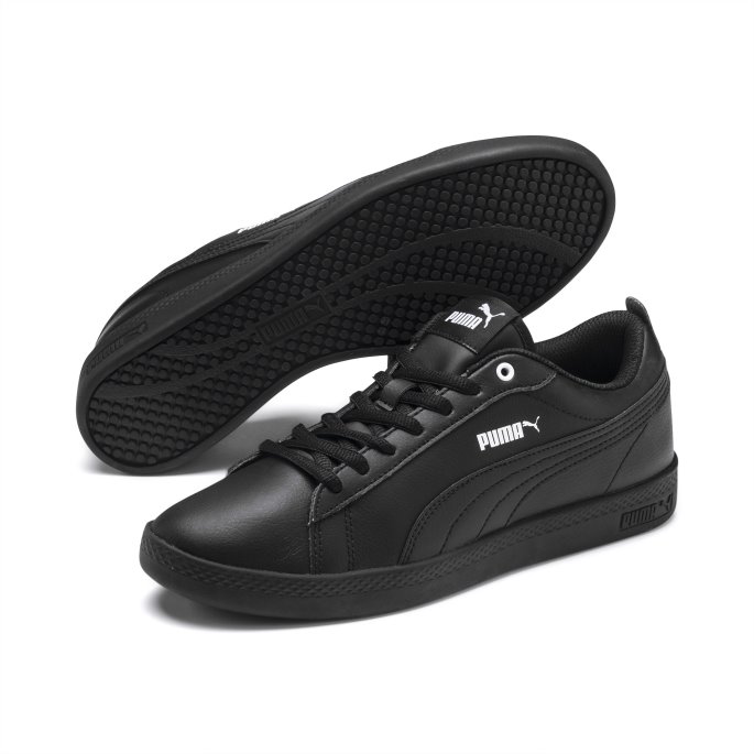 Svart-svart Smash V2 Skinnsko For Kvinner Puma På Tilbud
