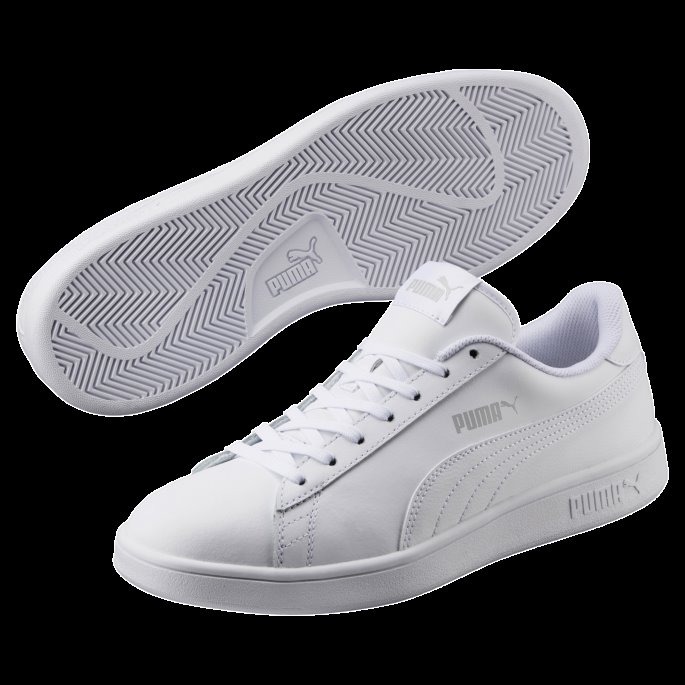 Puma På Tilbud Hvit-hvit Smash V2 Trenere
