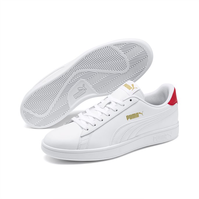 Hvit-høyrisiko Red-team Gold Smash V2 Trenere Puma På Salg