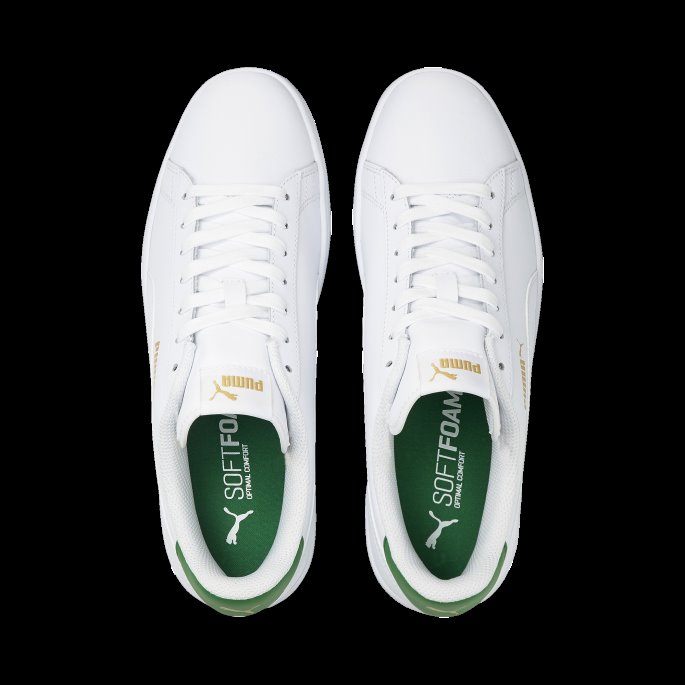 Puma På Tilbud Hvit-hvit-amazon Grønn-gull Smash V2-sko