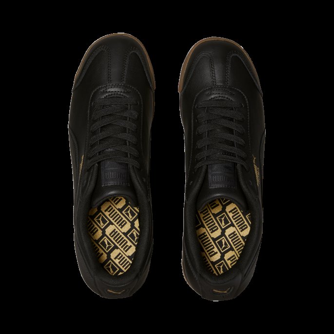 Roma Classic Gum Menns Joggesko Black-team Gold Puma På Salg