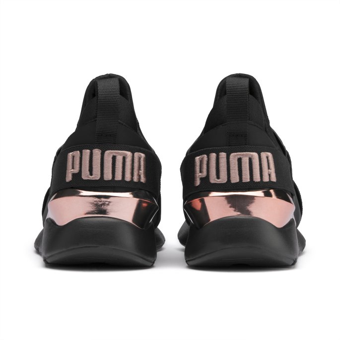 Svart-rosa Gull Puma På Tilbud Muse Metal Damesko
