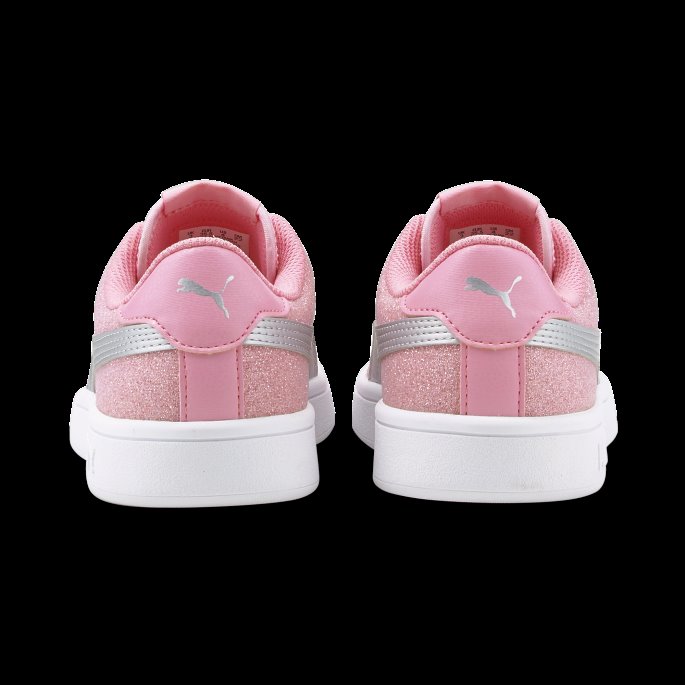 Puma På Tilbud Smash V2 Glitz Glam Ungdomstrener Prisme Rosa-sølv