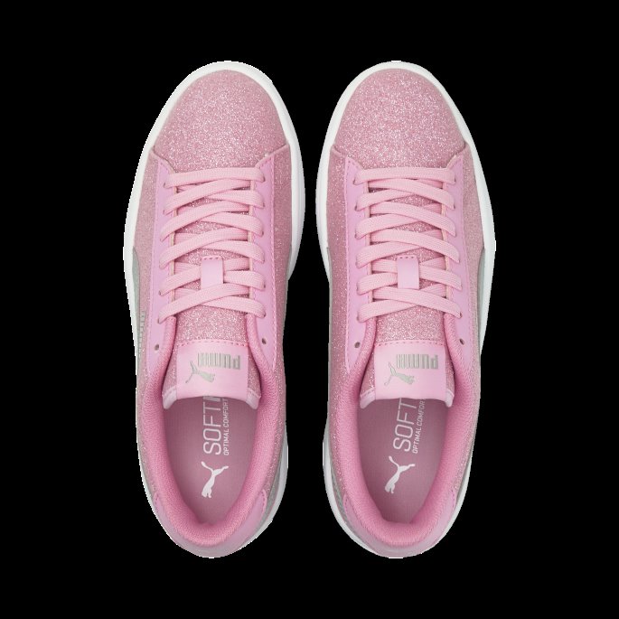 Puma På Tilbud Smash V2 Glitz Glam Ungdomstrener Prisme Rosa-sølv