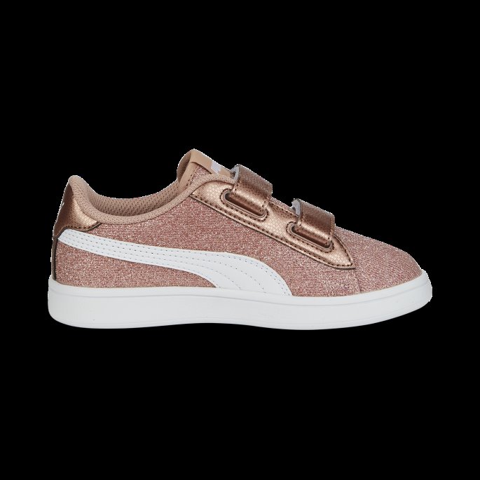 Puma På Tilbud Smash V2 Glitz Glam Joggesko Barn Rosa Gull-hvit