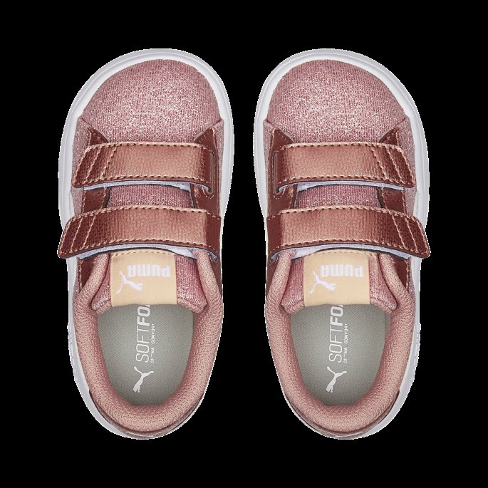 Puma På Tilbud Smash V2 Glitz Glam Joggesko Babyer Rosa Gull-hvit