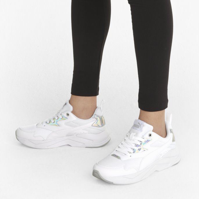 Puma På Tilbud X-ray Lite Metallic Joggesko For Kvinner Hvit-sølv