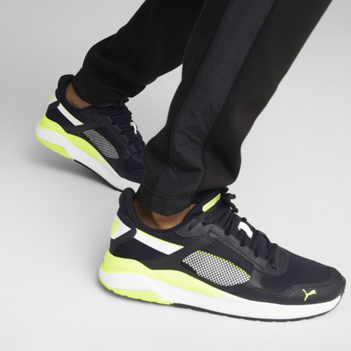 Anzarun Grid Joggesko Svart-hvit-lime Squeeze Puma På Tilbud