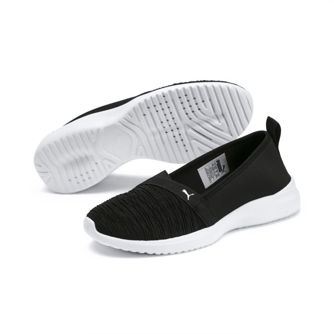 Adelina Slip-on Damesko Sort-sølv Puma På Tilbud