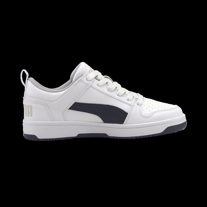 Puma På Tilbud Rebound Layup Lo Ungdoms Joggesko Hvit-peacoat-grå Fiolett