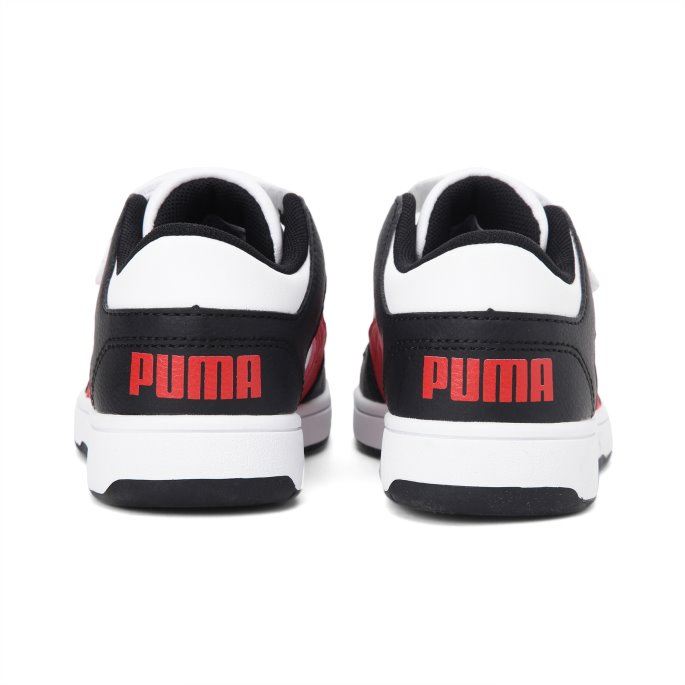 Puma På Tilbud Rebound Layup Lo Små Barnesko Hvit-høyrisiko Rød-svart