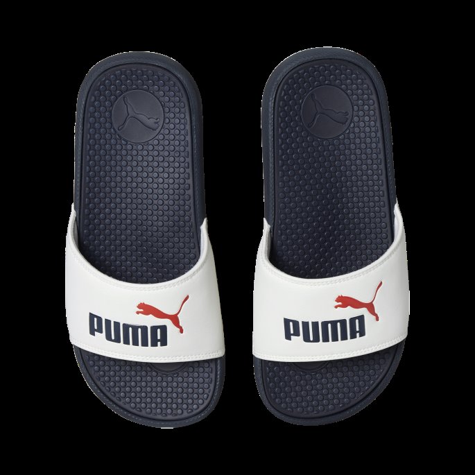Puma På Tilbud Kul Katt Barnesklier Store Barn Hvit-peacoat-høyrisiko Rød