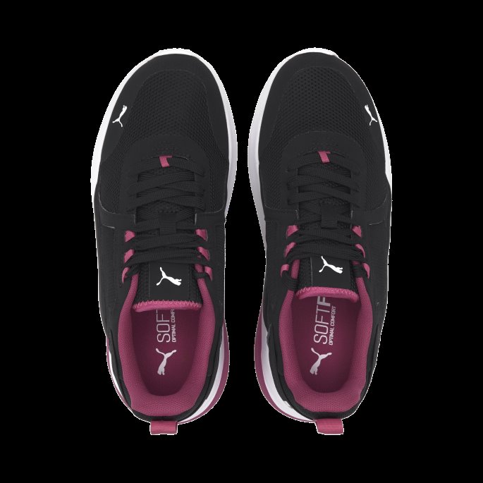 Puma På Tilbud Svart-glødende Rosa-hvite Anzarun Joggesko