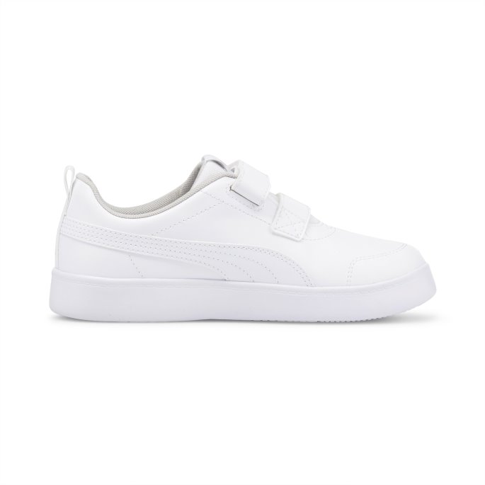 Puma På Tilbud Courtflex V2 Barnesko Hvit-grå Fiolett