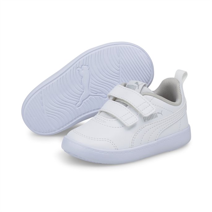 Puma På Tilbud Hvit-grå Fiolett Courtflex V2 Babysko
