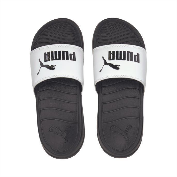 Hvit-svart Puma På Tilbud Popcat 20 Ungdomssandaler