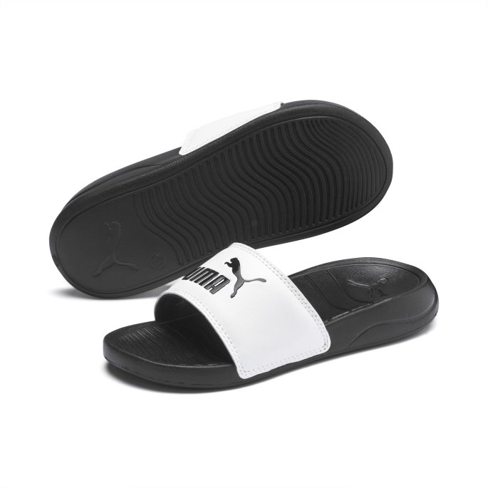 Puma På Tilbud Hvit-svart Popcat 20 Barnesandaler