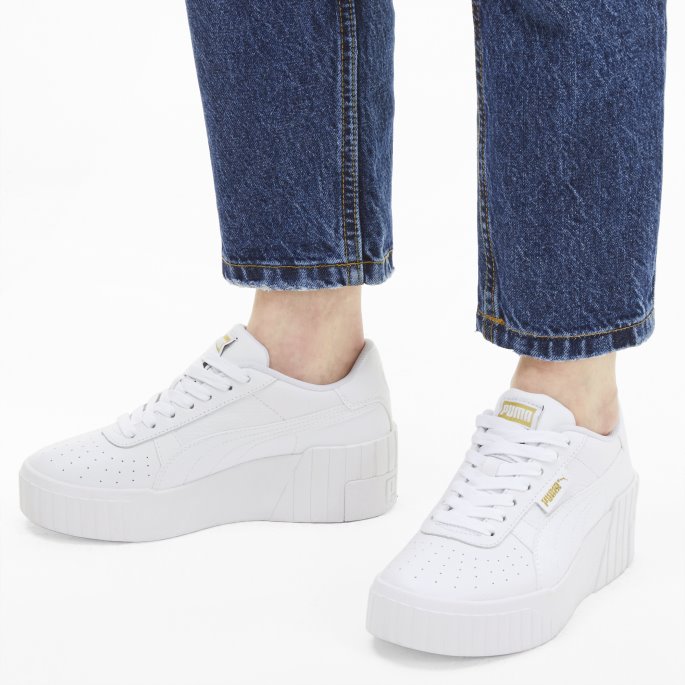 Cali Wedge Dame Joggesko Puma På Tilbud Hvit-hvit