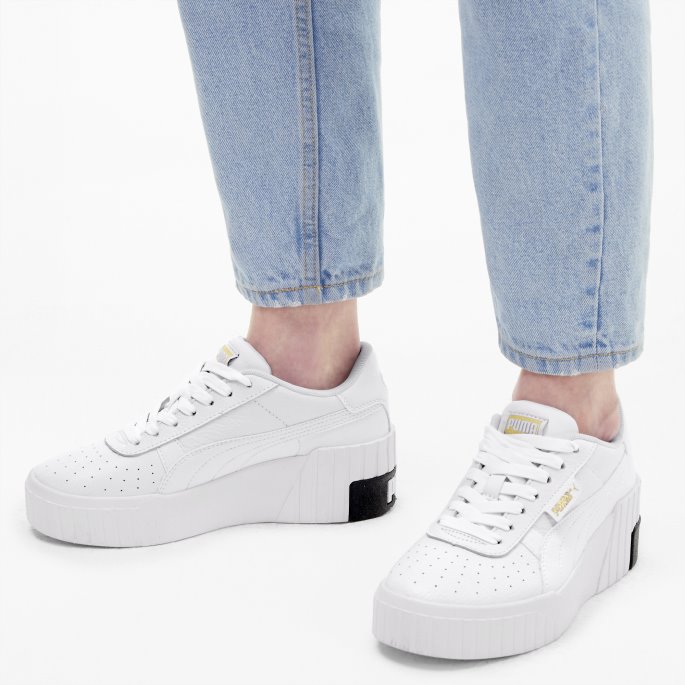 Cali Wedge Dame Joggesko Hvit-svart Puma På Salg