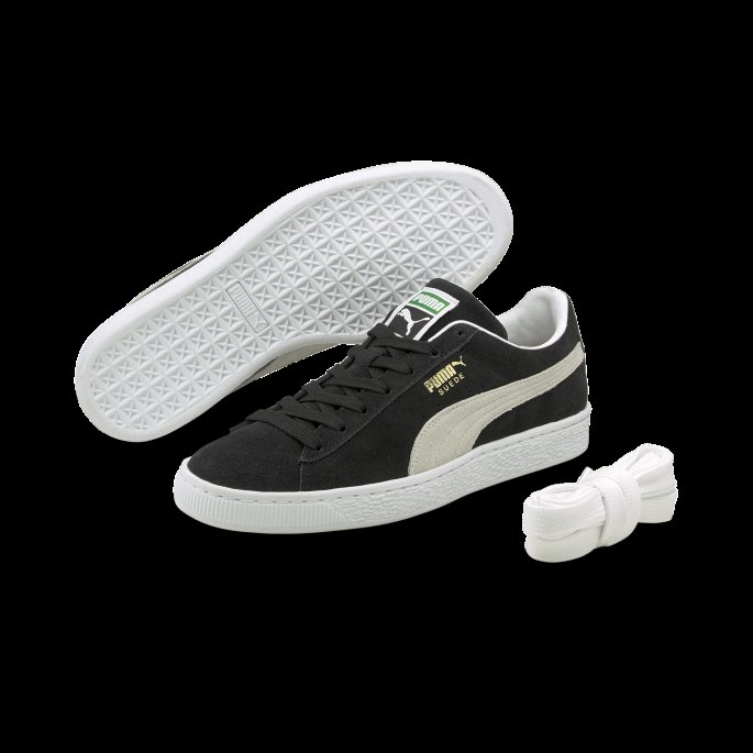 Puma På Tilbud Svart-hvit Semsket Skinn Klassiske Xxi Menns Joggesko