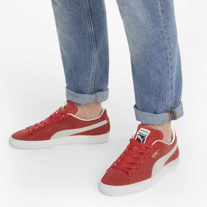 Puma På Tilbud Semsket Klassiske Xxi Sneakers Høyrisiko Rød-hvit